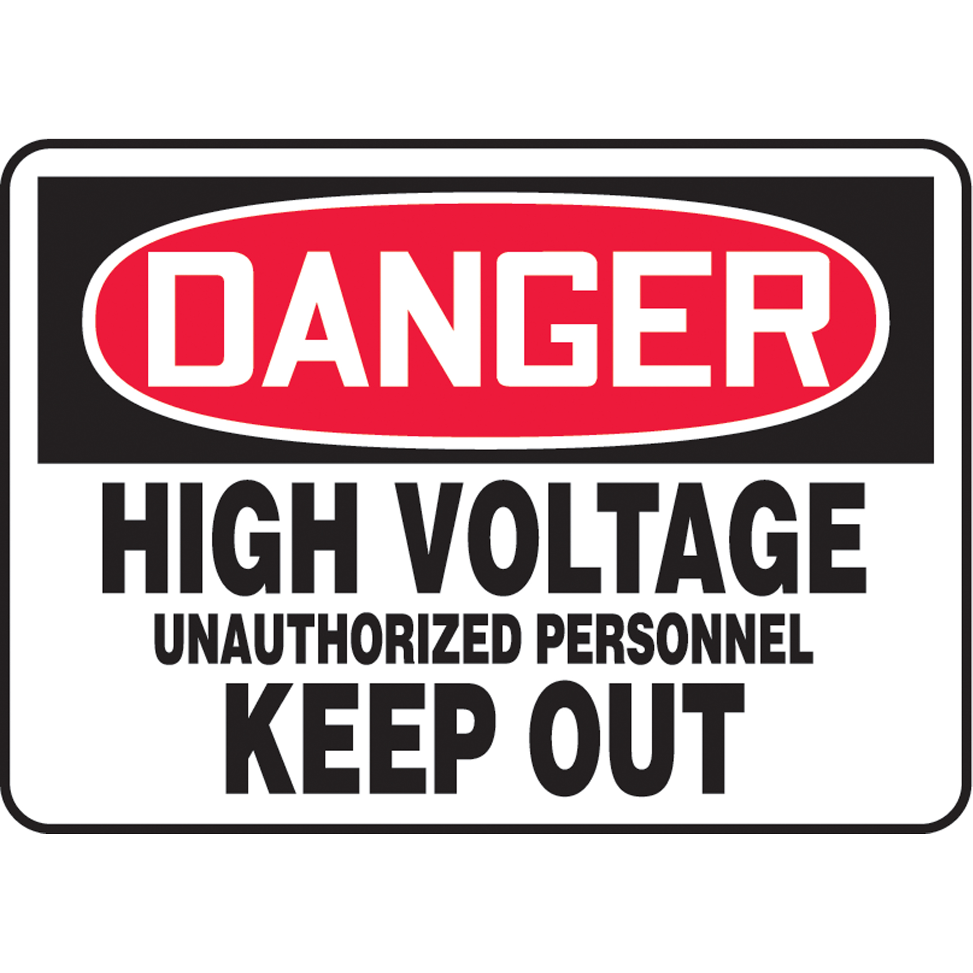 Enseigne « High Voltage », 10" x 14", Vinyle, Anglais