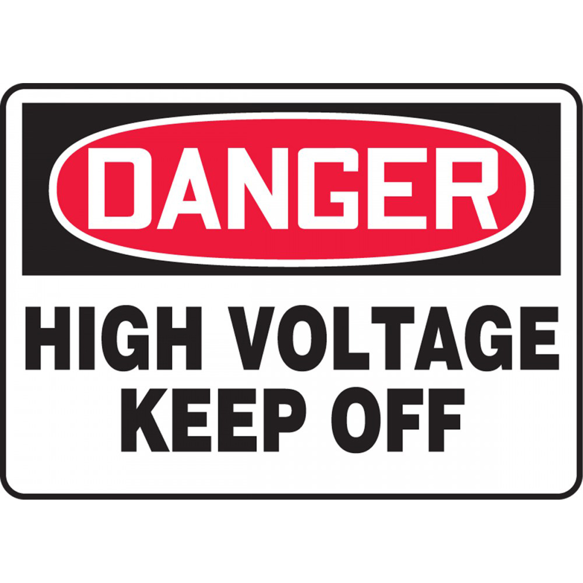 Enseigne « High Voltage », 7" x 10", Vinyle, Anglais
