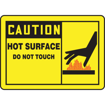 Enseigne « Hot Surface », 10" x 14", Aluminium, Anglais avec pictogramme