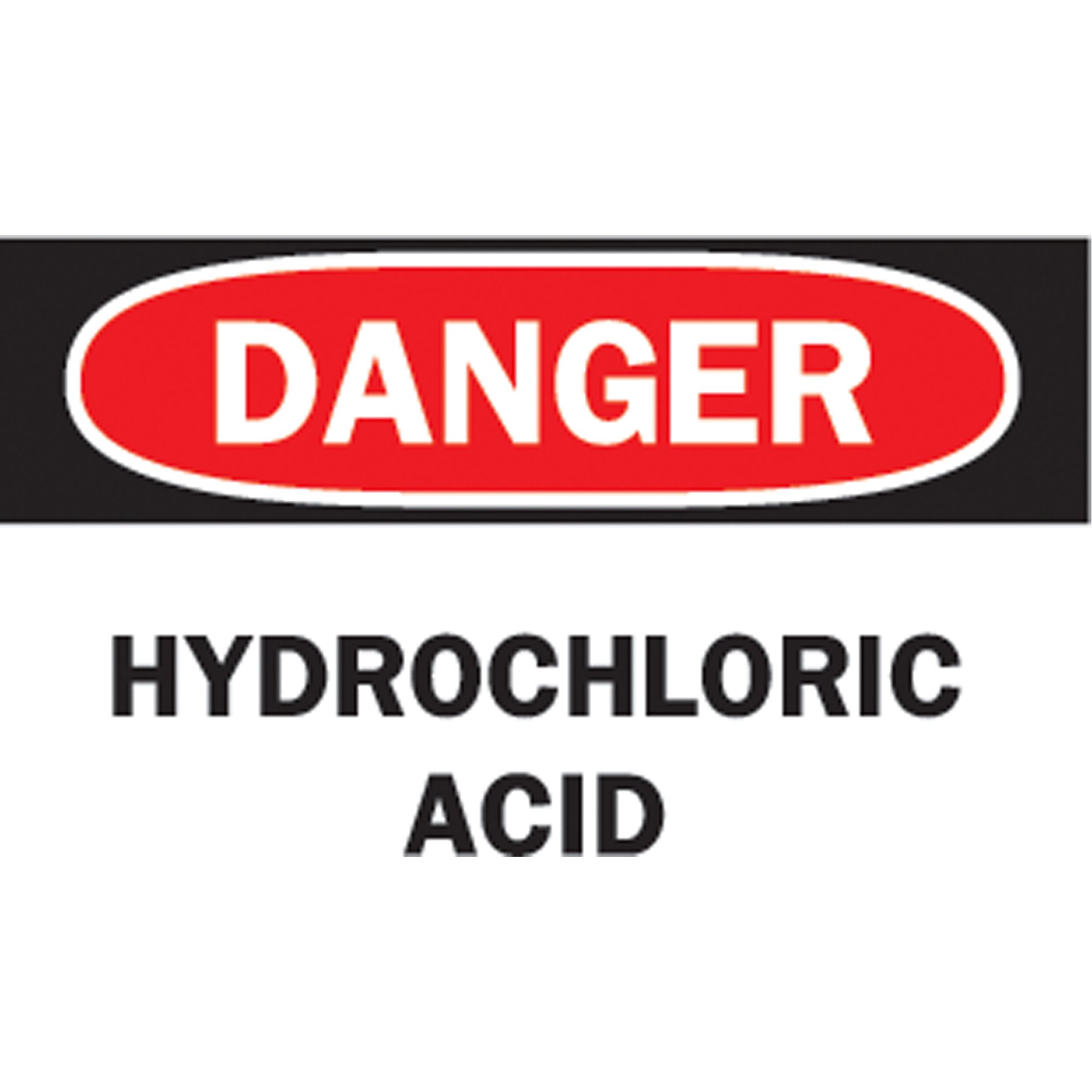 Enseigne « Hydrochloric Acid », 7" x 10", Vinyle, Anglais
