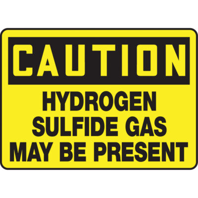 Enseigne « Hydrogen Sulfide Gas », 10" x 14", Aluminium, Anglais