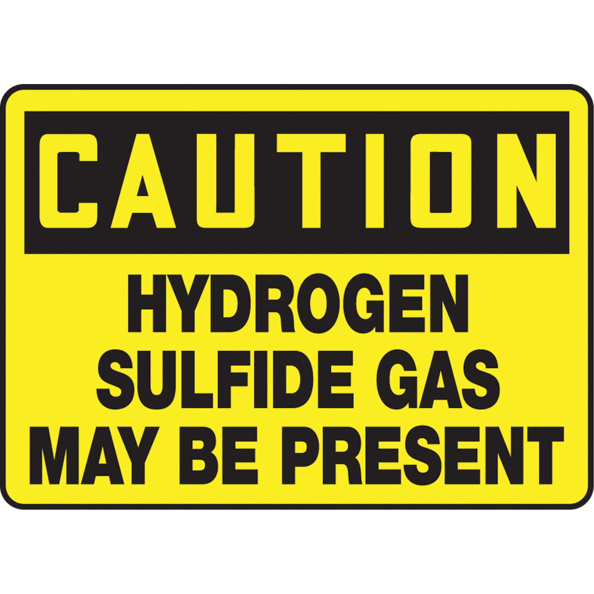 Enseigne « Hydrogen Sulfide Gas », 10" x 14", Aluminium, Anglais