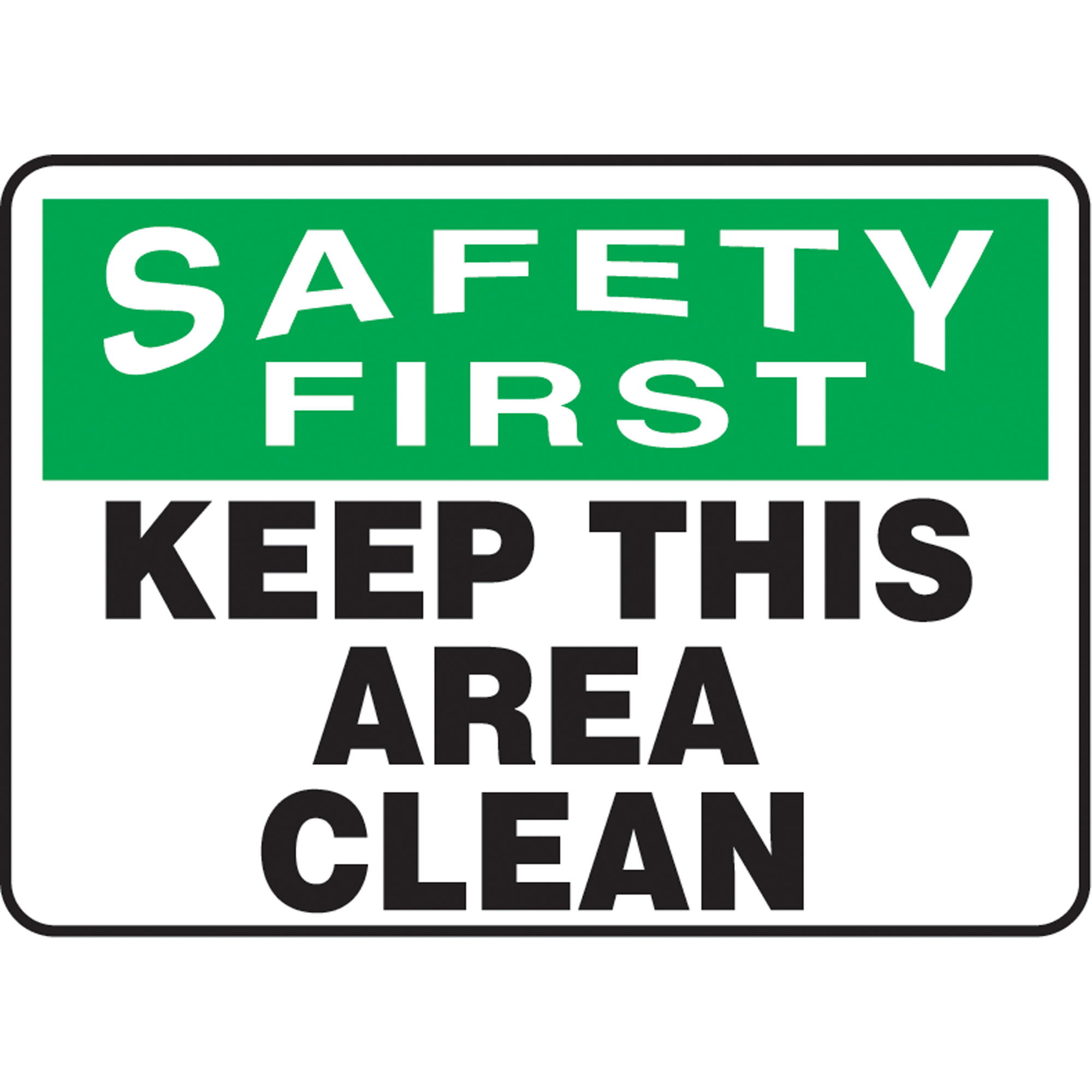 Enseigne « Keep This Area Clean », 7" x 10", Plastique, Anglais