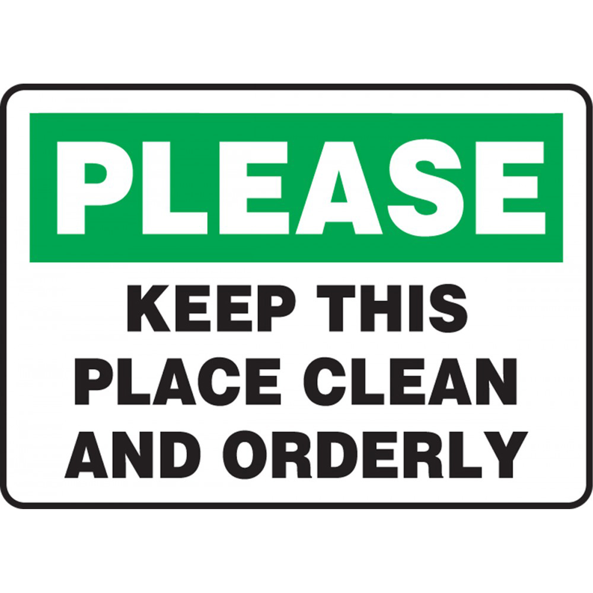 Enseigne « Keep This Place Clean », 10" x 14", Plastique, Anglais
