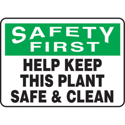 Enseigne « Keep This Plant Safe & Clean », 7" x 10", Aluminium, Anglais