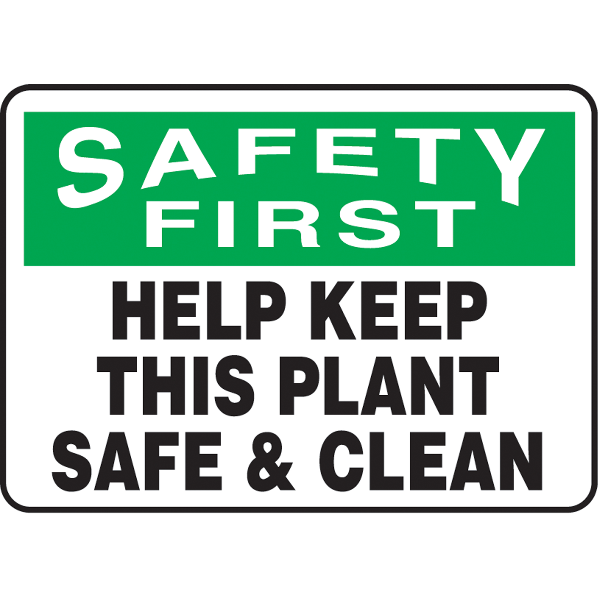Enseigne « Keep This Plant Safe & Clean », 7" x 10", Aluminium, Anglais