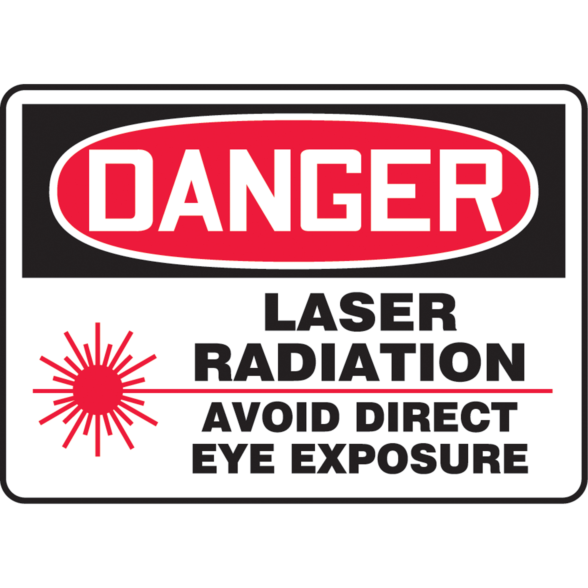 Enseigne « Laser Radiation », 10" x 14", Aluminium, Anglais avec pictogramme