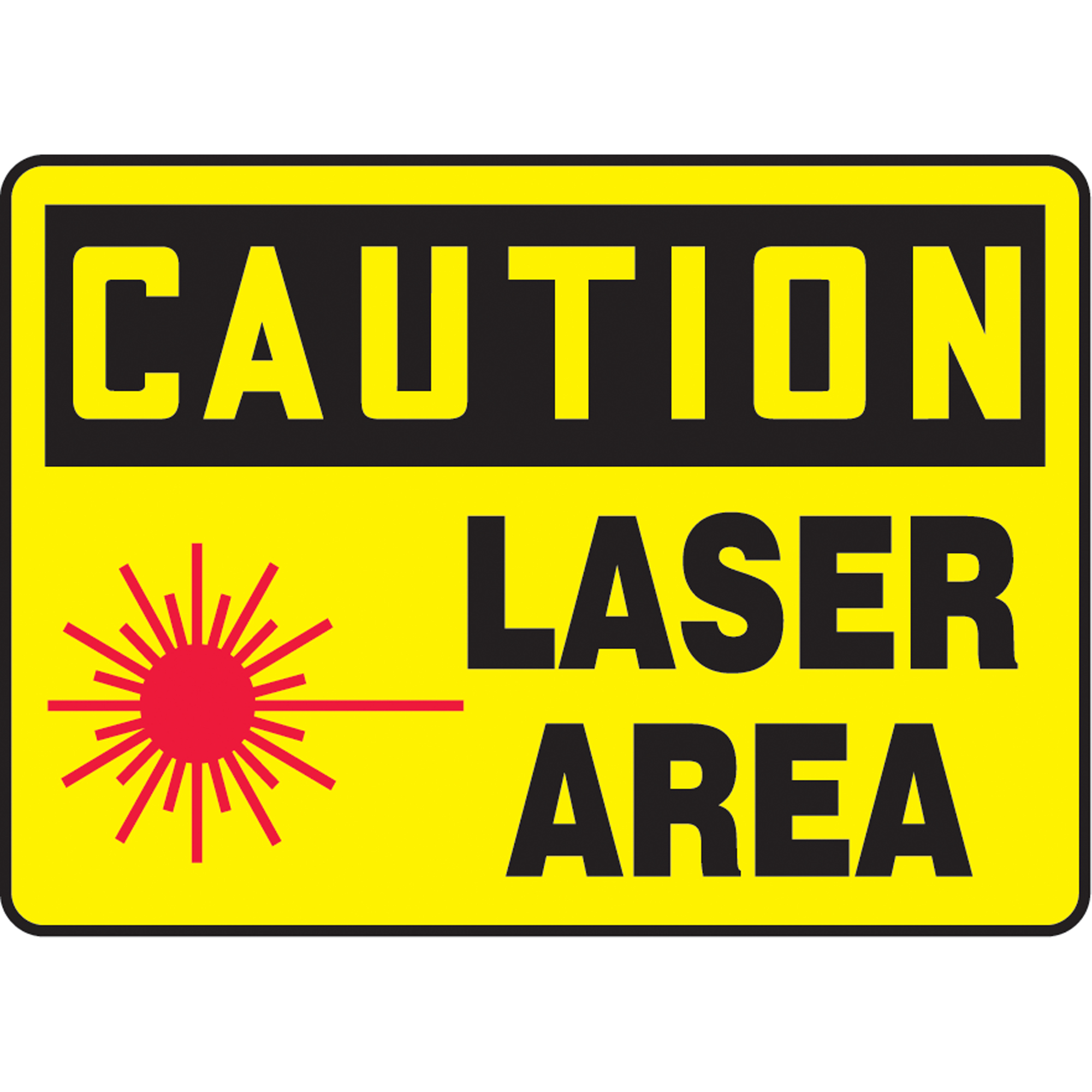 Enseigne « Laser Radiation », 7" x 10", Vinyle, Anglais avec pictogramme