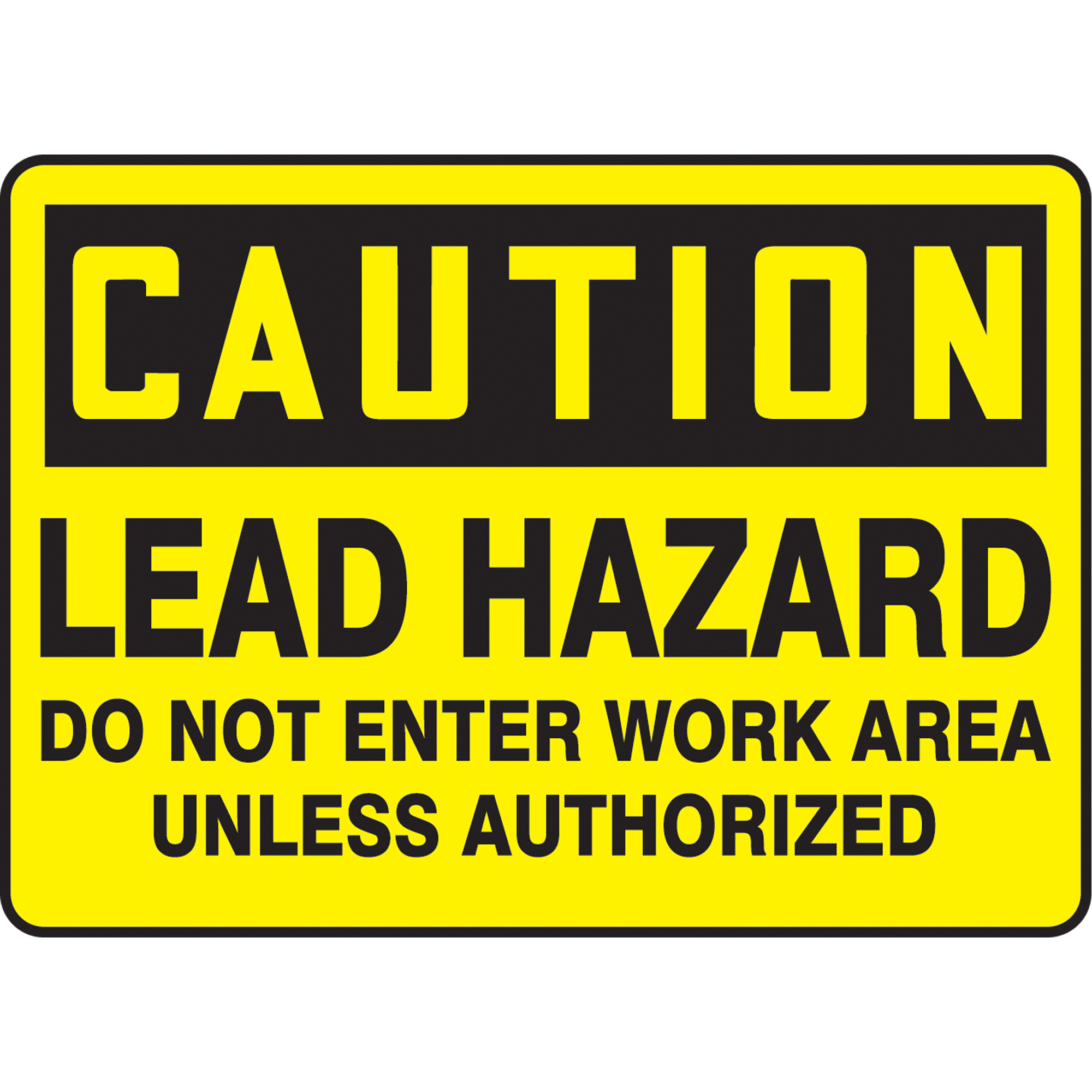 Enseigne « Lead Hazard », 10" x 14", Plastique, Anglais
