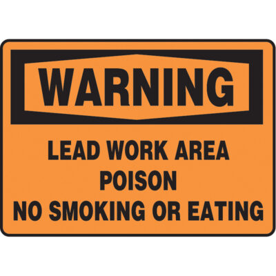 Enseigne « Lead Work Area », 10" x 14", Vinyle, Anglais