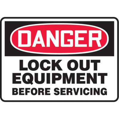 Enseigne « Lock Out Equipment », 10" x 14", Vinyle, Anglais