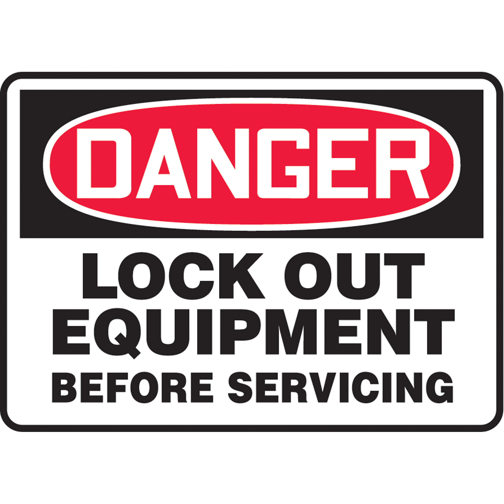 Enseigne « Lock Out Equipment », 10" x 14", Vinyle, Anglais