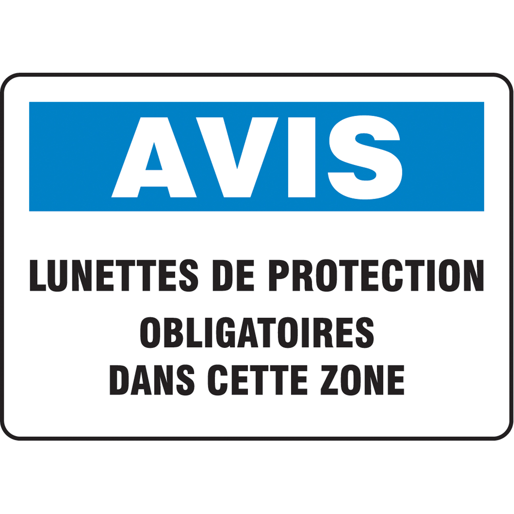 Enseigne « Luntettes de protection », 10" x 14", Vinyle, Français