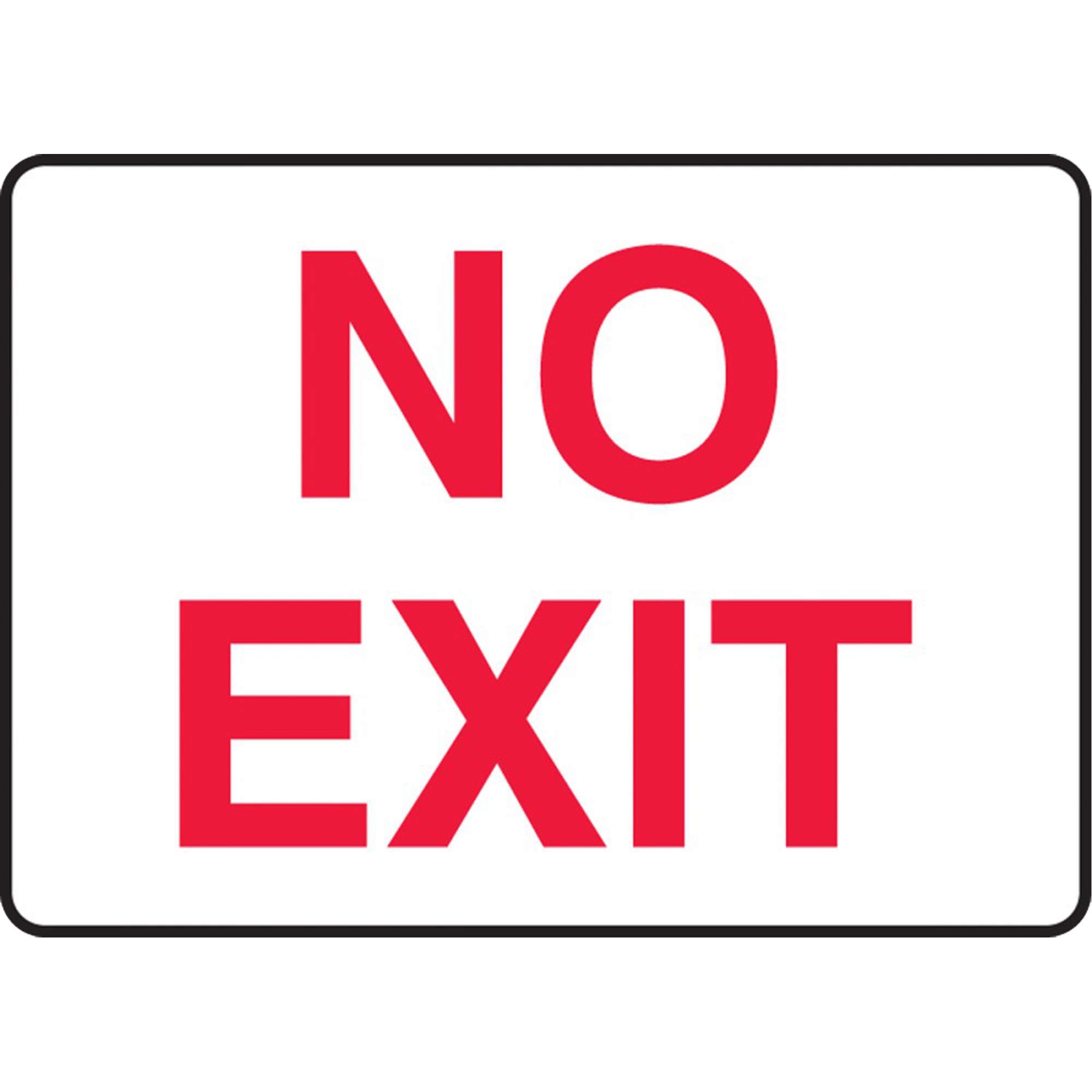 Enseigne « No Exit », 7" x 10", Plastique, Anglais