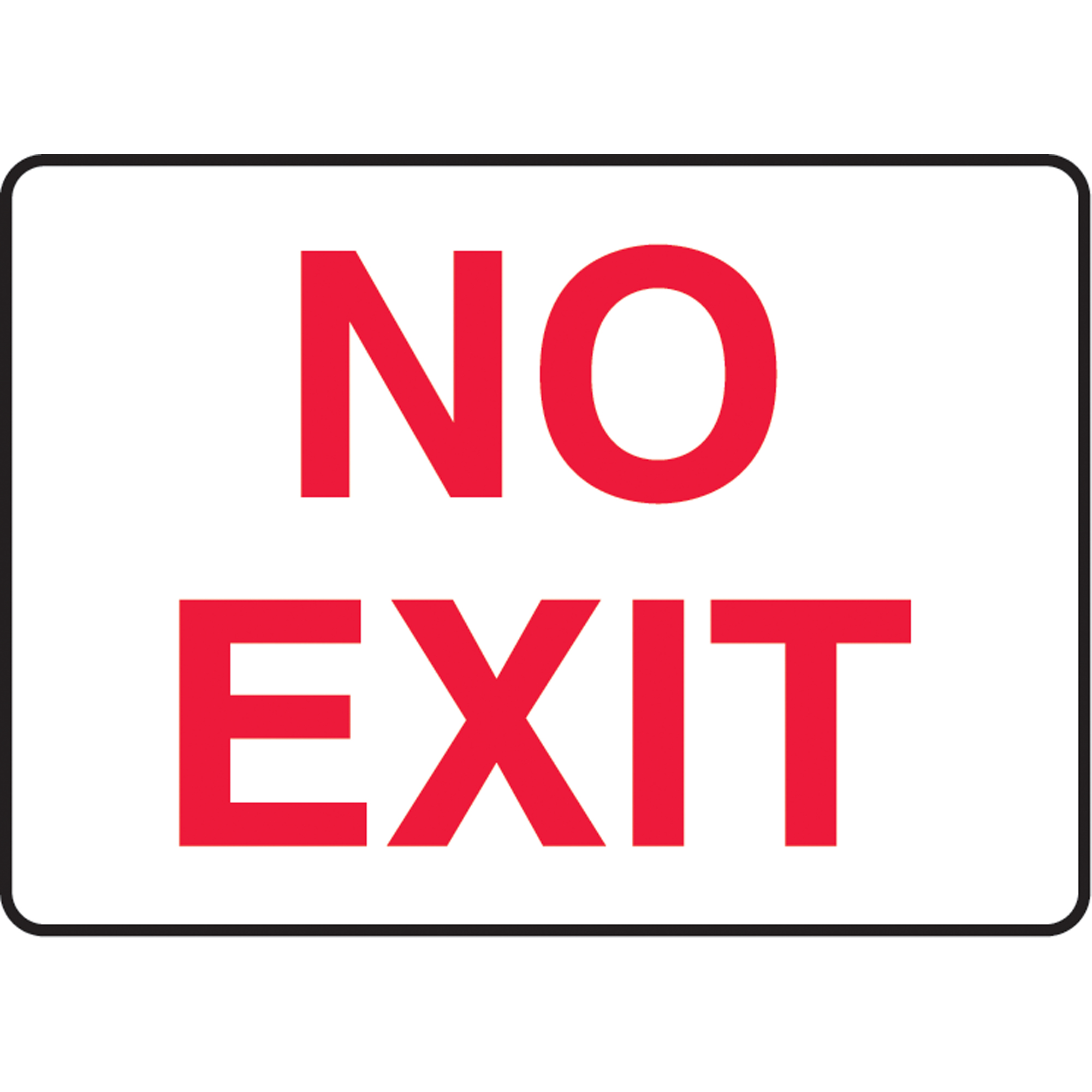 Enseigne « No Exit », 10" x 14", Plastique, Anglais