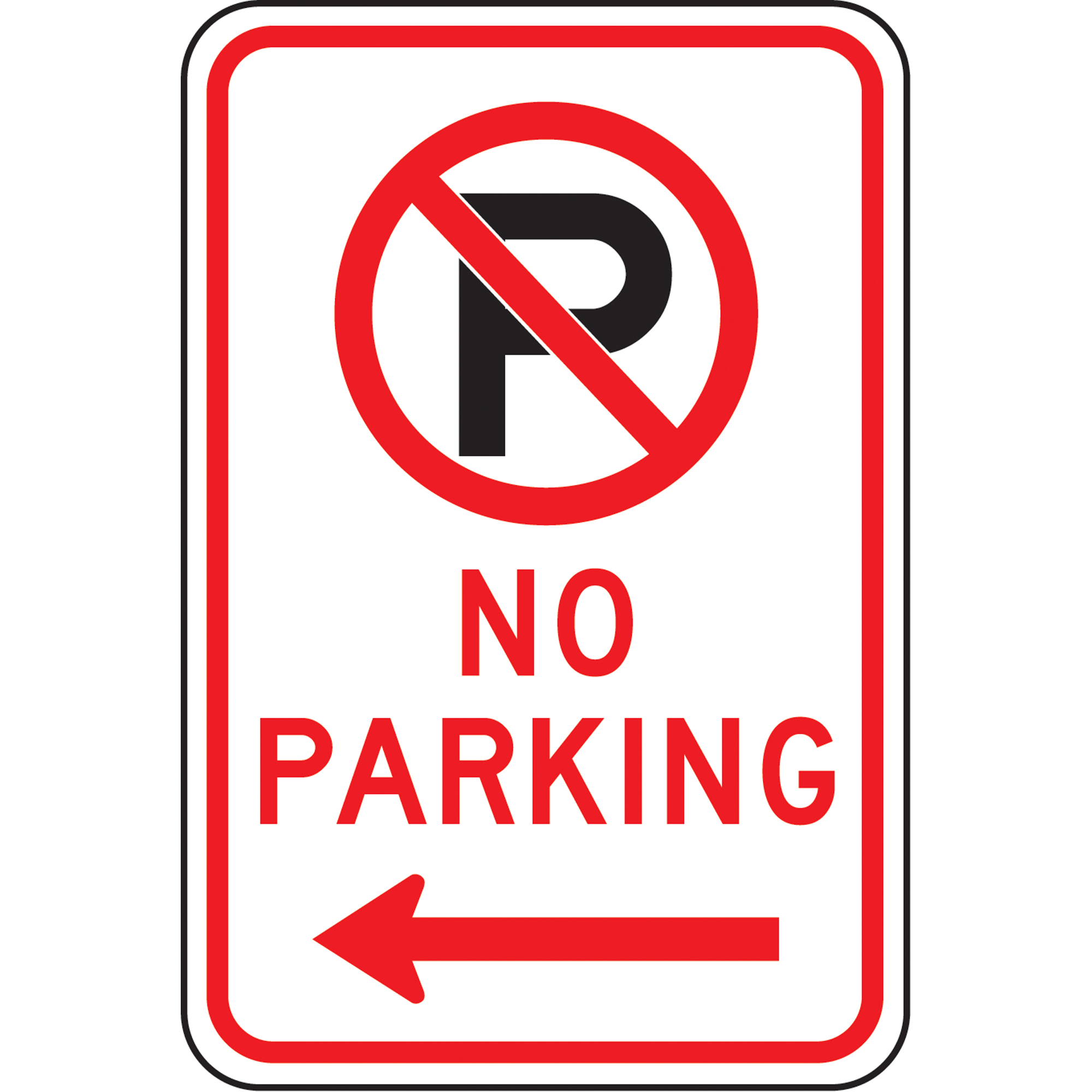 Enseigne « No Parking », 18" x 12", Aluminium, Anglais avec pictogramme