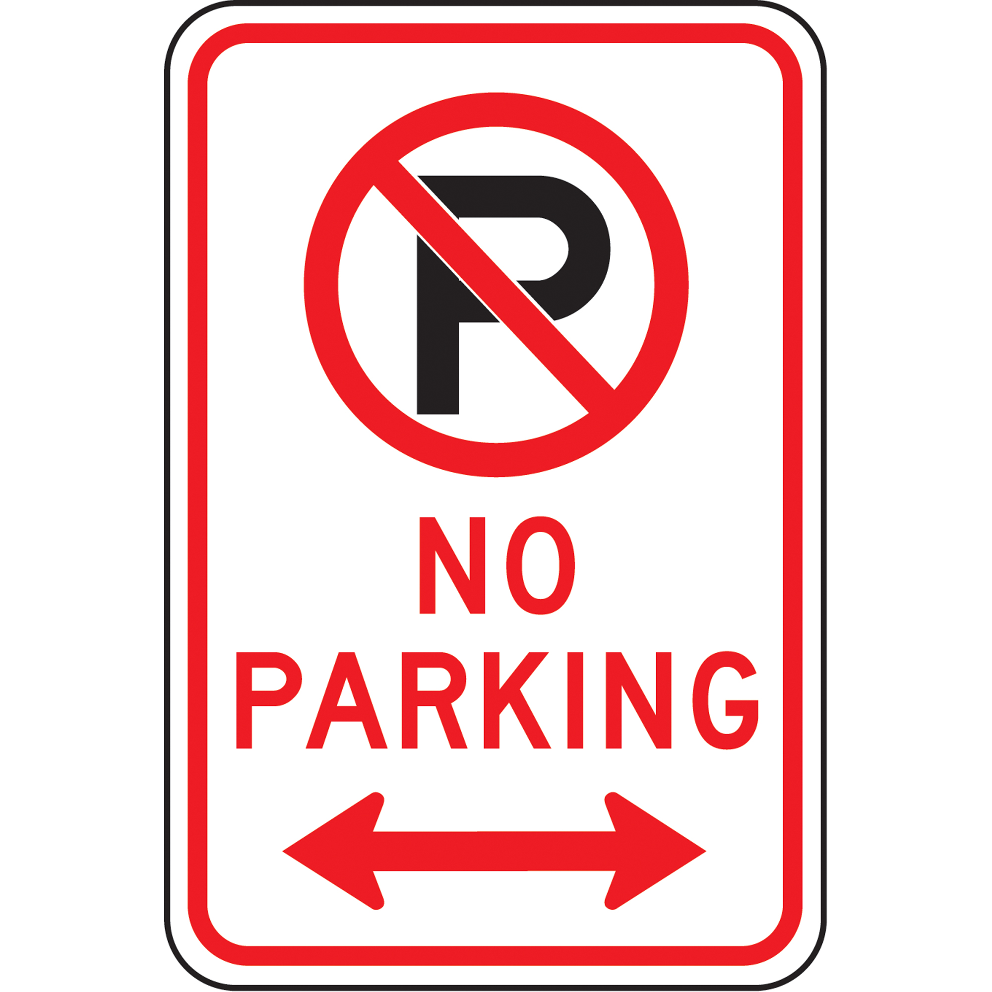 Enseigne « No Parking », 24" x 18", Aluminium, Anglais avec pictogramme