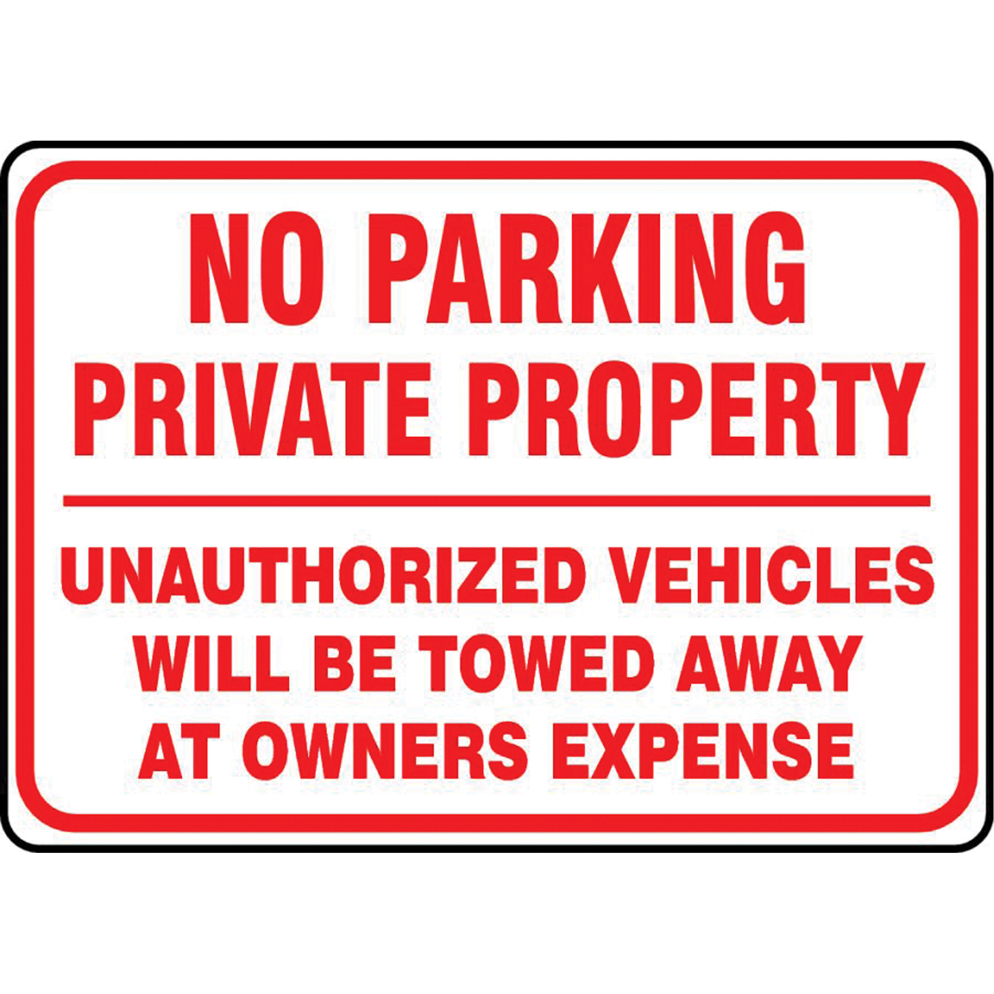 Enseigne « No Parking Private Property », 14" x 20", Aluminium, Anglais