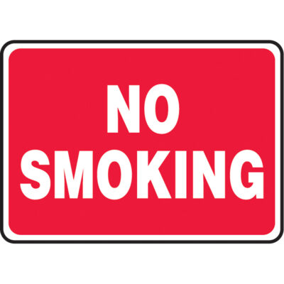 Enseigne « No Smoking », 14" x 10", Aluminium, Anglais