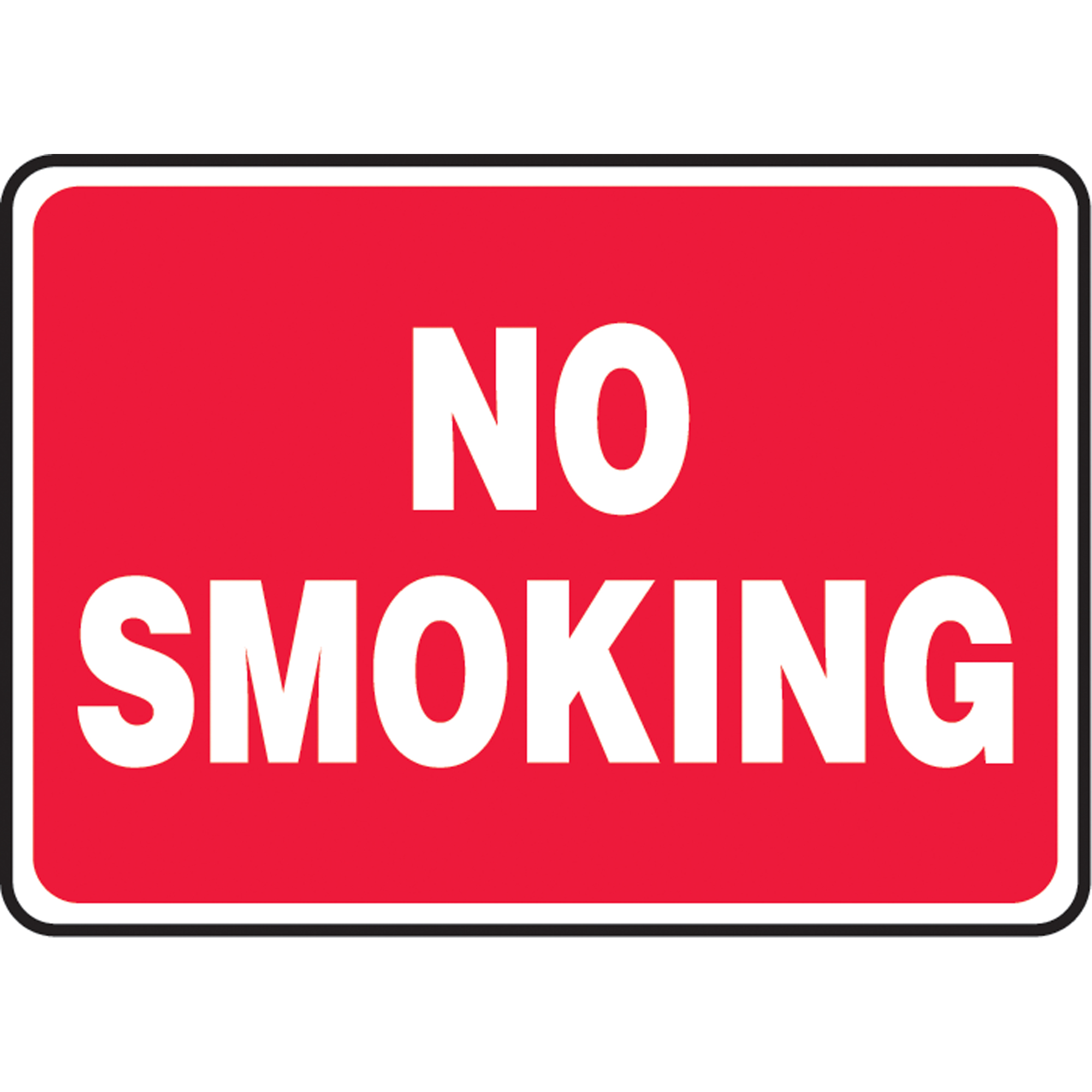 Enseigne « No Smoking », 14" x 10", Aluminium, Anglais