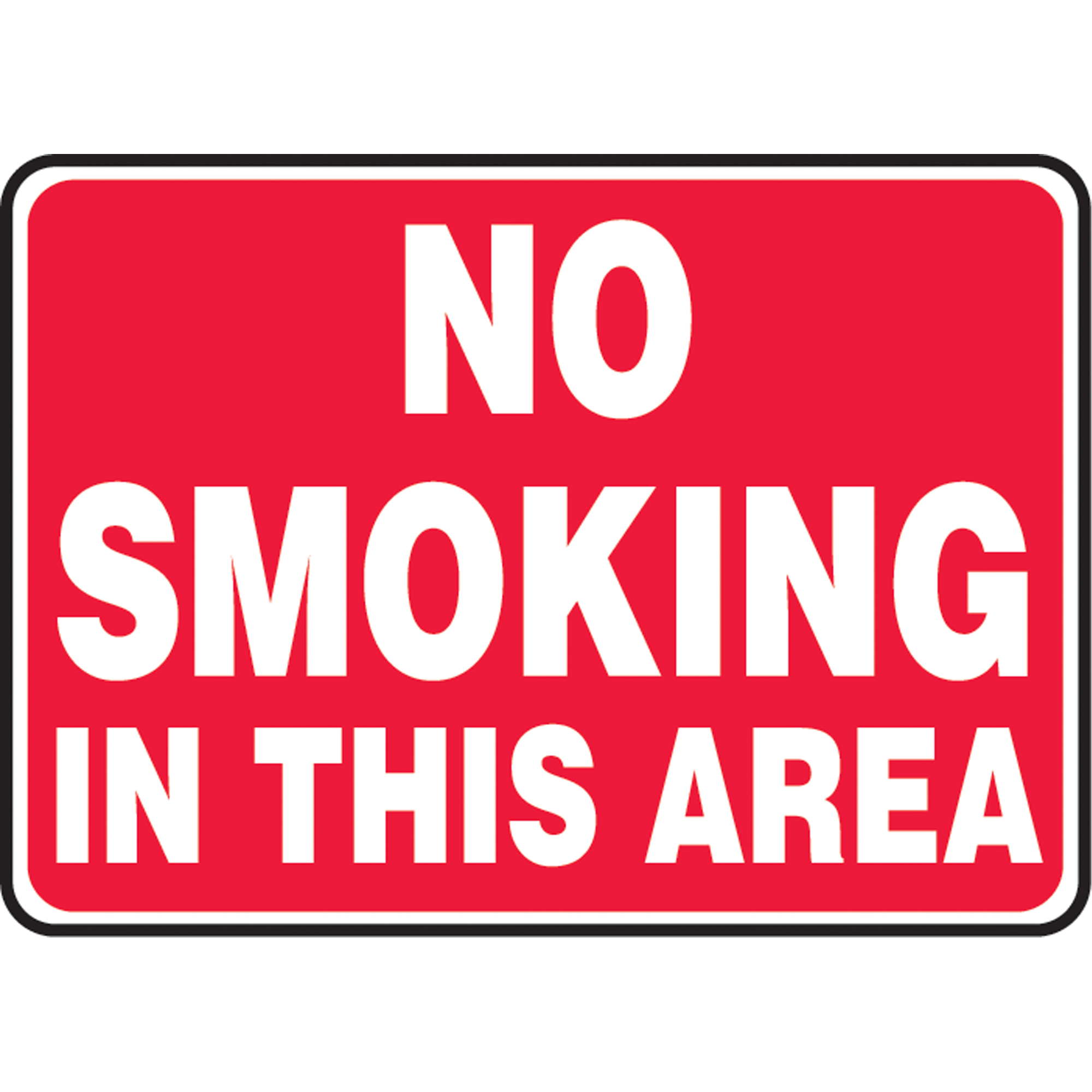 Enseigne « No Smoking In This Area », 10" x 14", Aluminium, Anglais