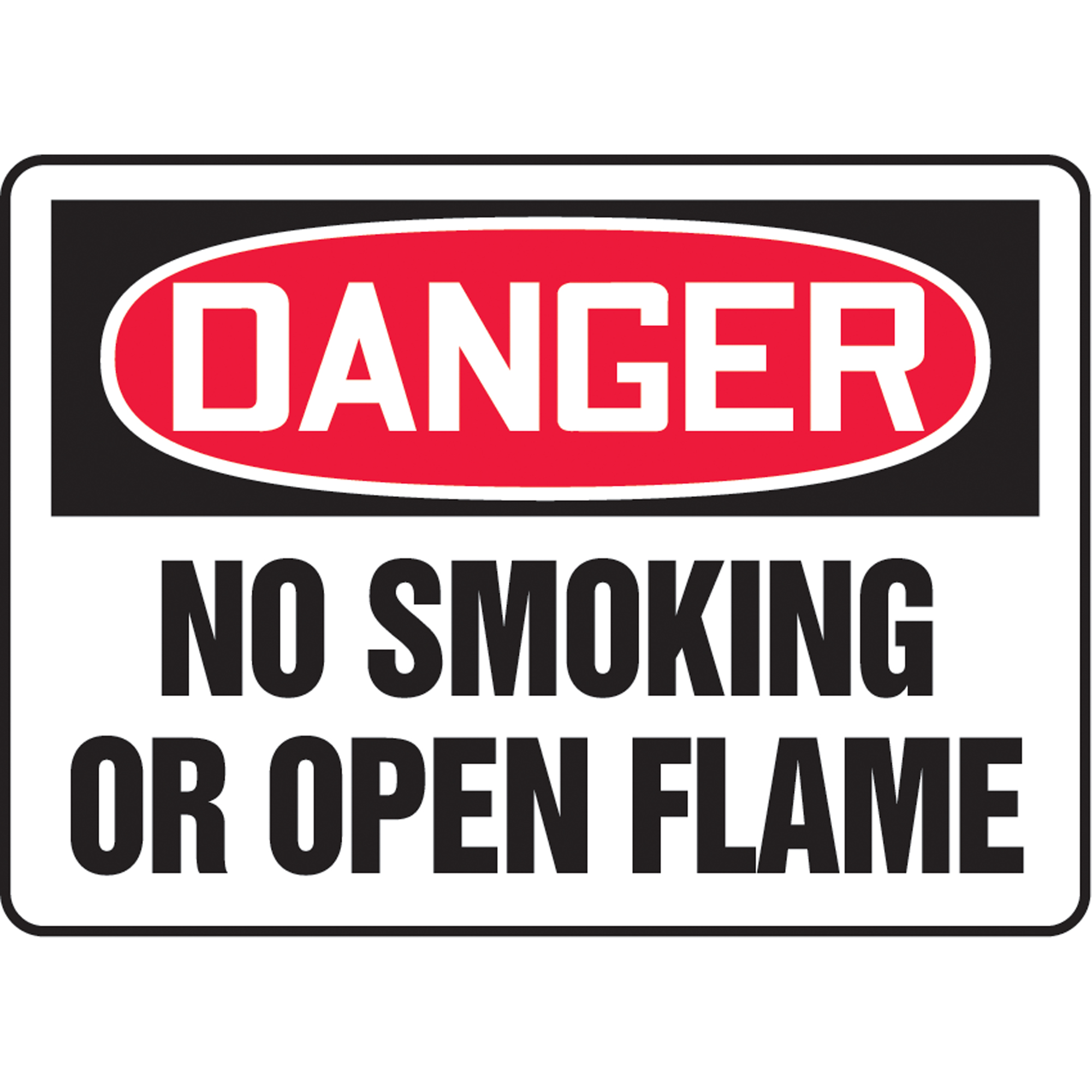 Enseigne « No Smoking Or Open Flame », 10" x 14", Aluminium, Anglais