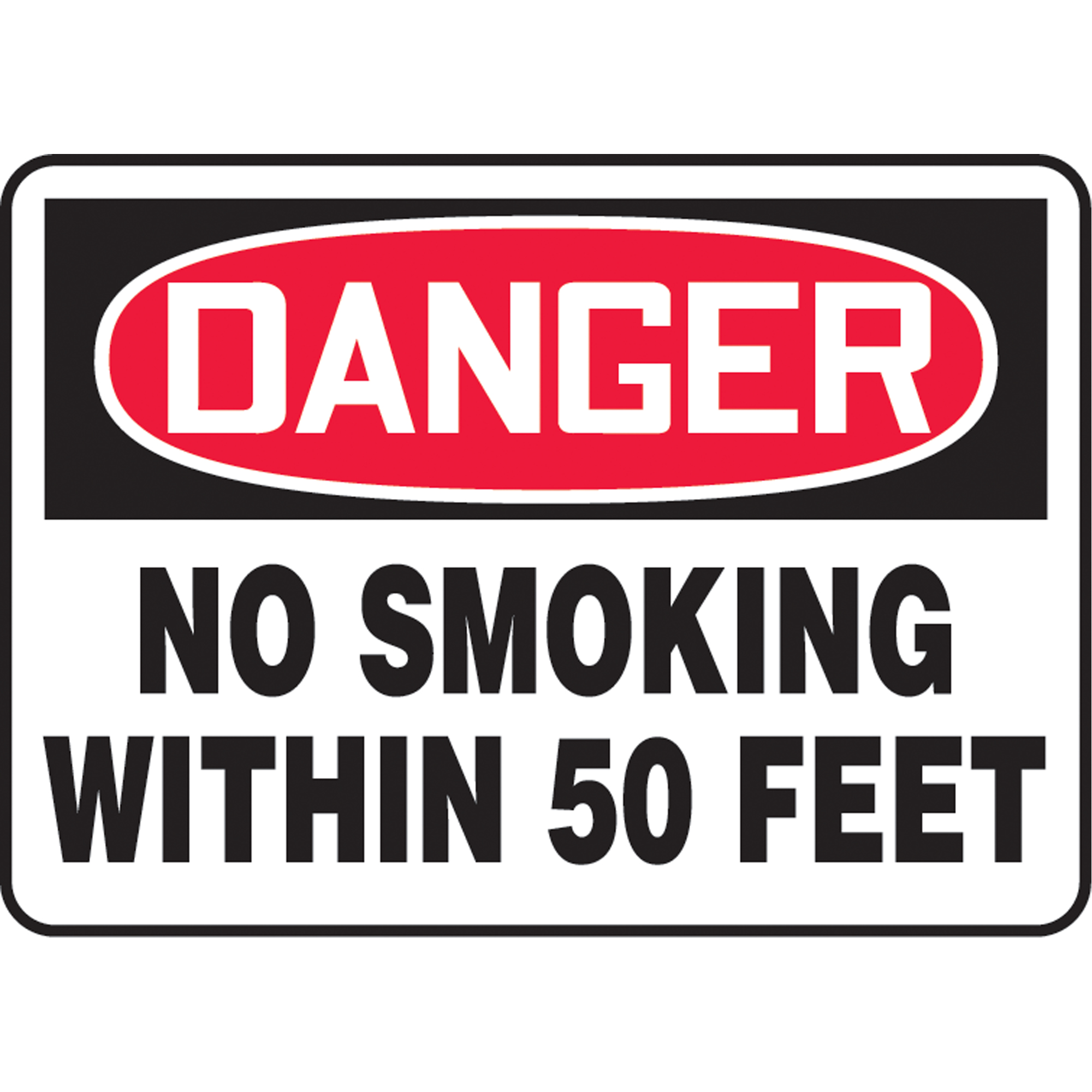 Enseigne « No Smoking Within 50 Feet », 10" x 14", Aluminium, Anglais