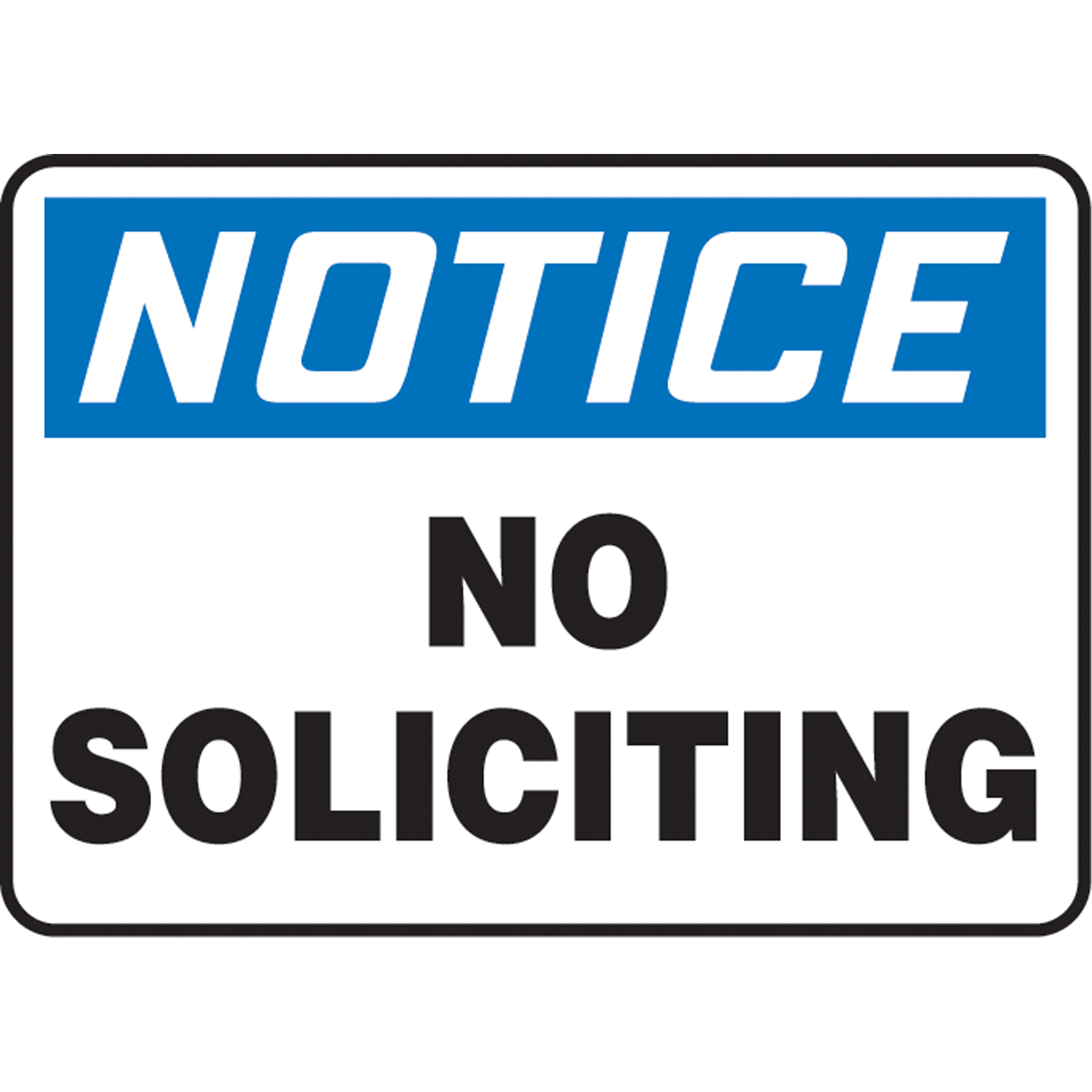 Enseigne « No Soliciting », 10" x 14", Aluminium, Anglais