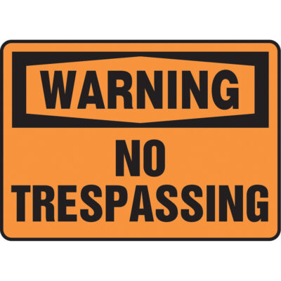 Enseigne « No Trespassing », 10" x 14", Aluminium, Anglais
