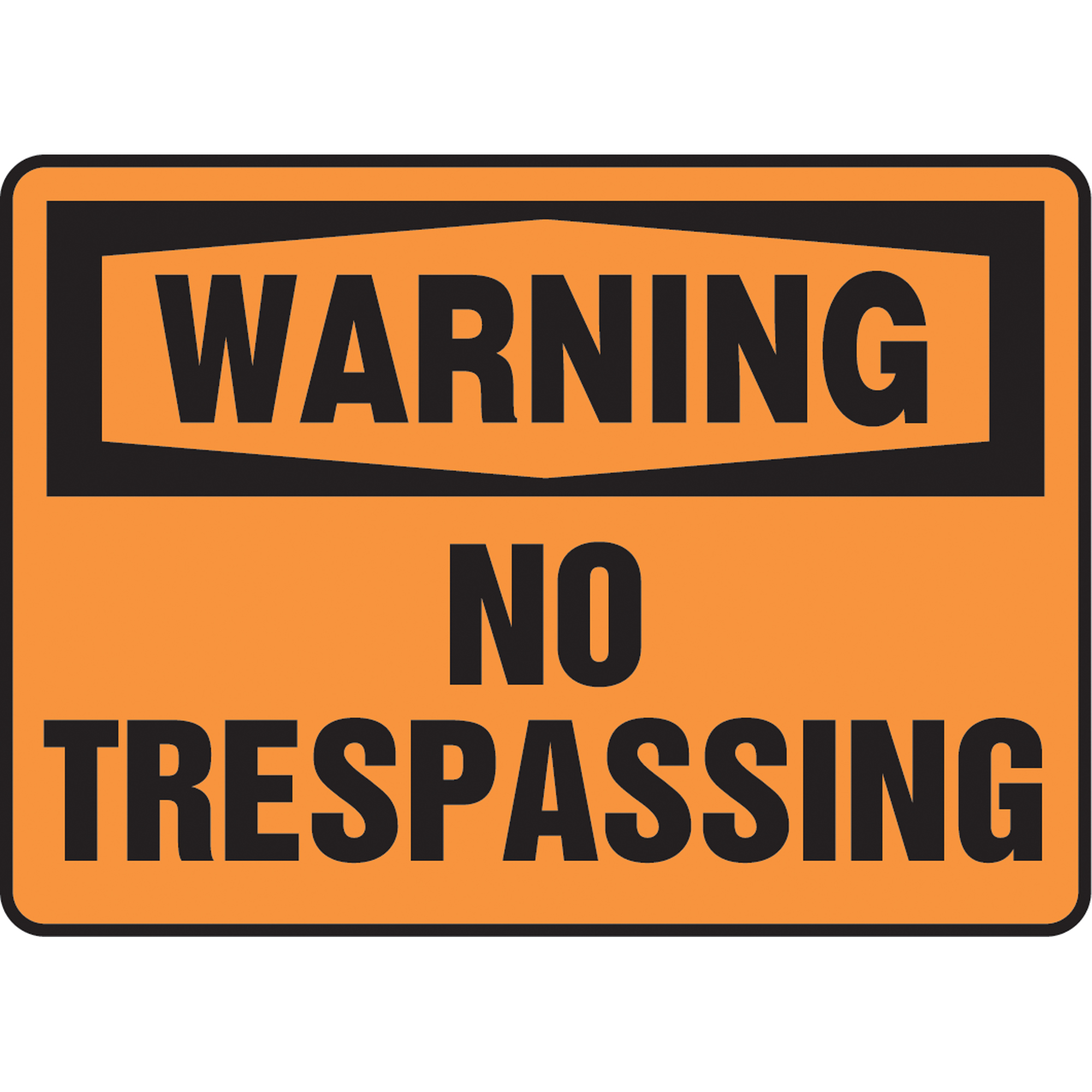 Enseigne « No Trespassing », 10" x 14", Aluminium, Anglais