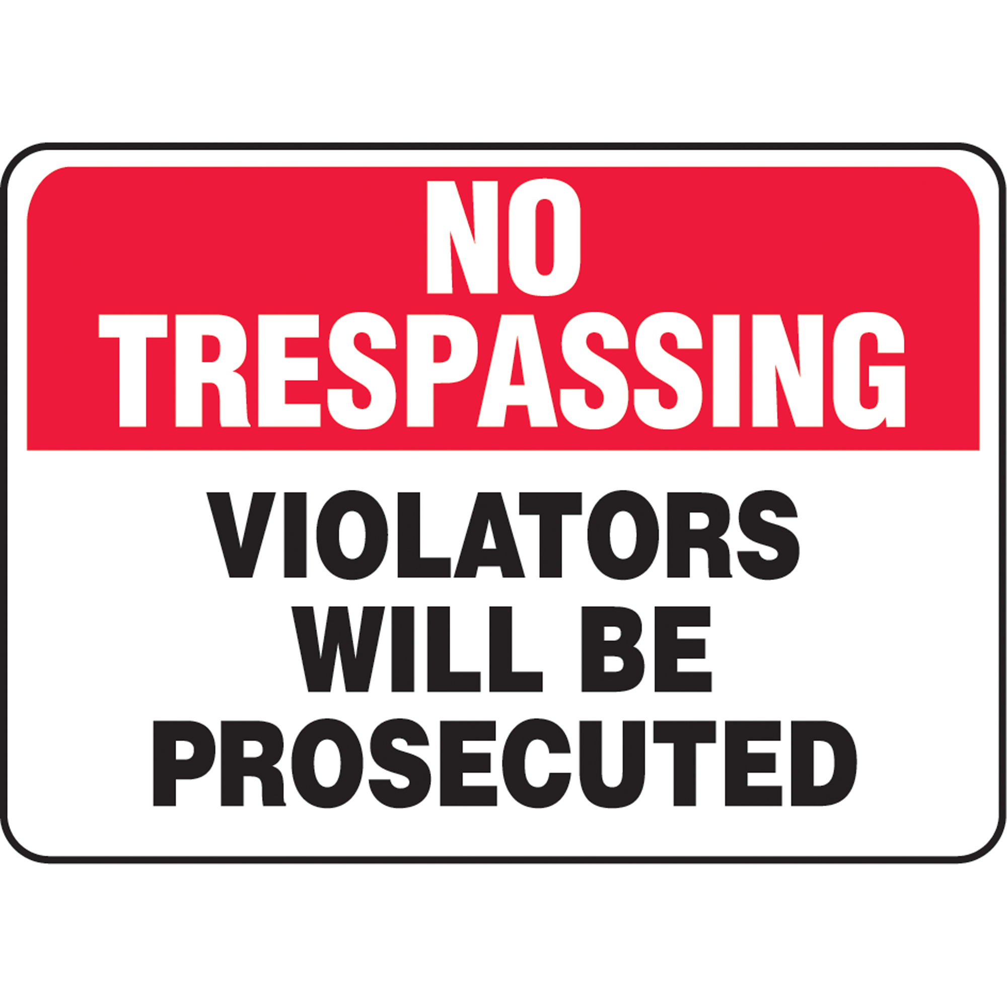 Enseigne « No Trespassing », 10" x 14", Aluminium, Anglais