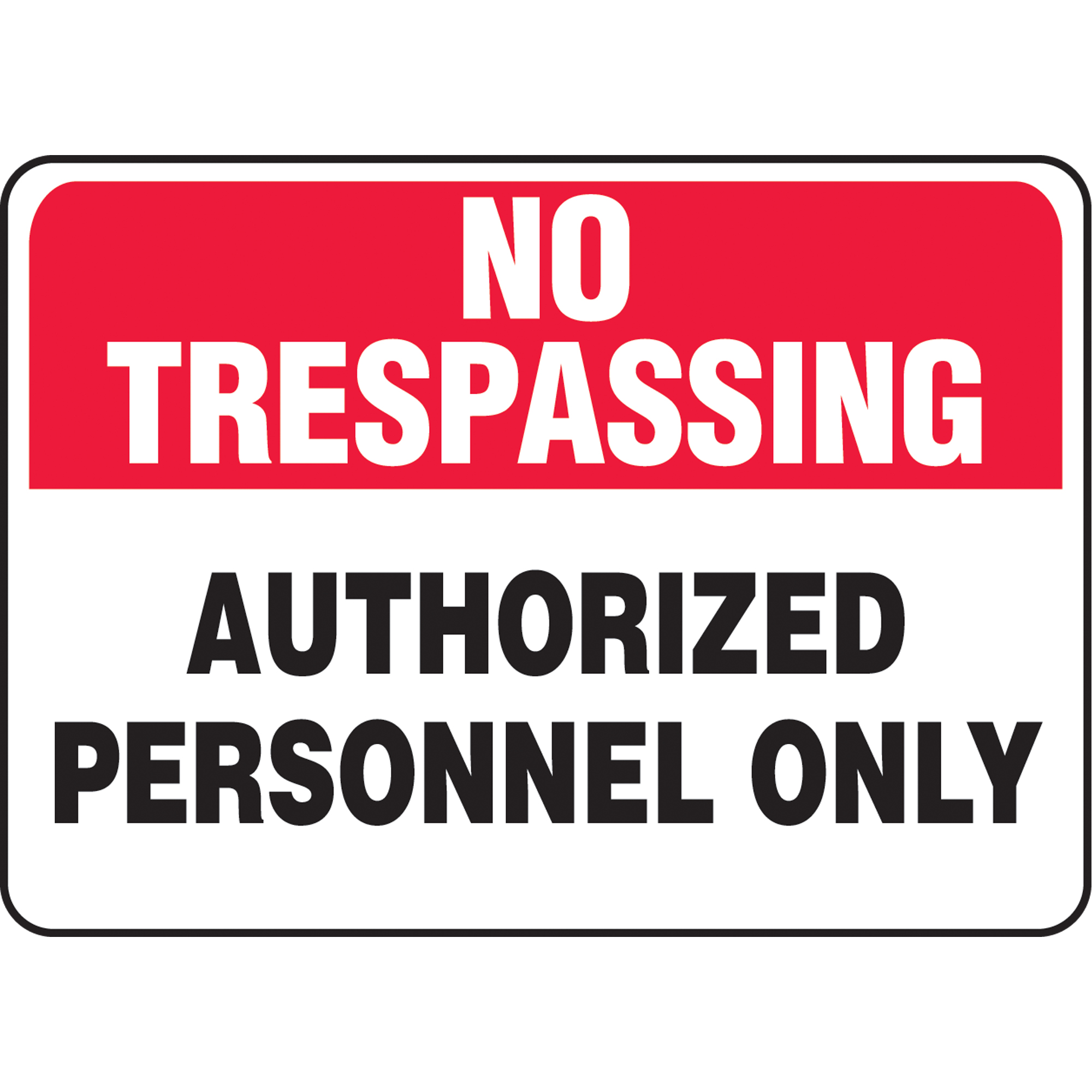 Enseigne « No Trespassing », 10" x 14", Aluminium, Anglais