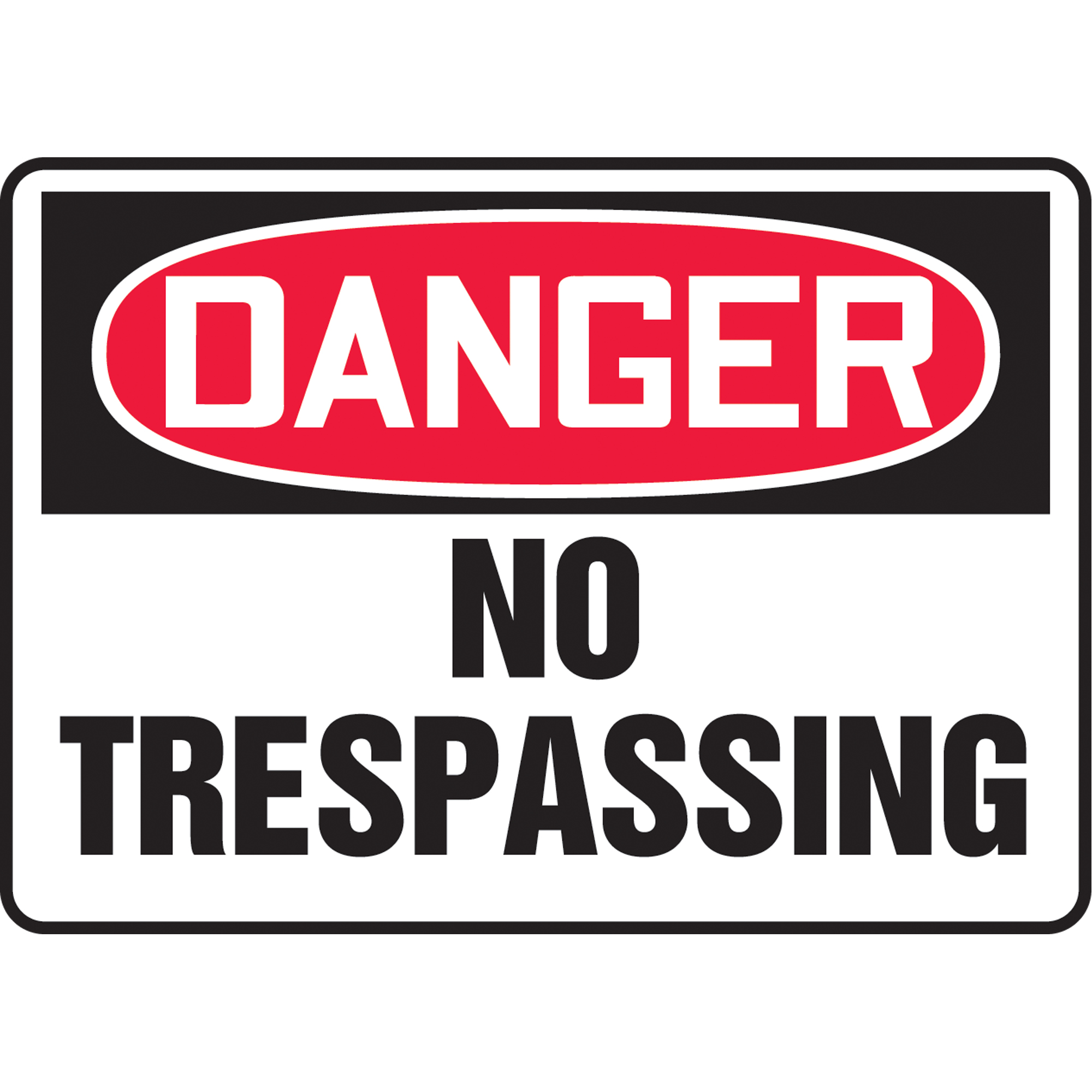 Enseigne « No Trespassing », 10" x 14", Vinyle, Anglais