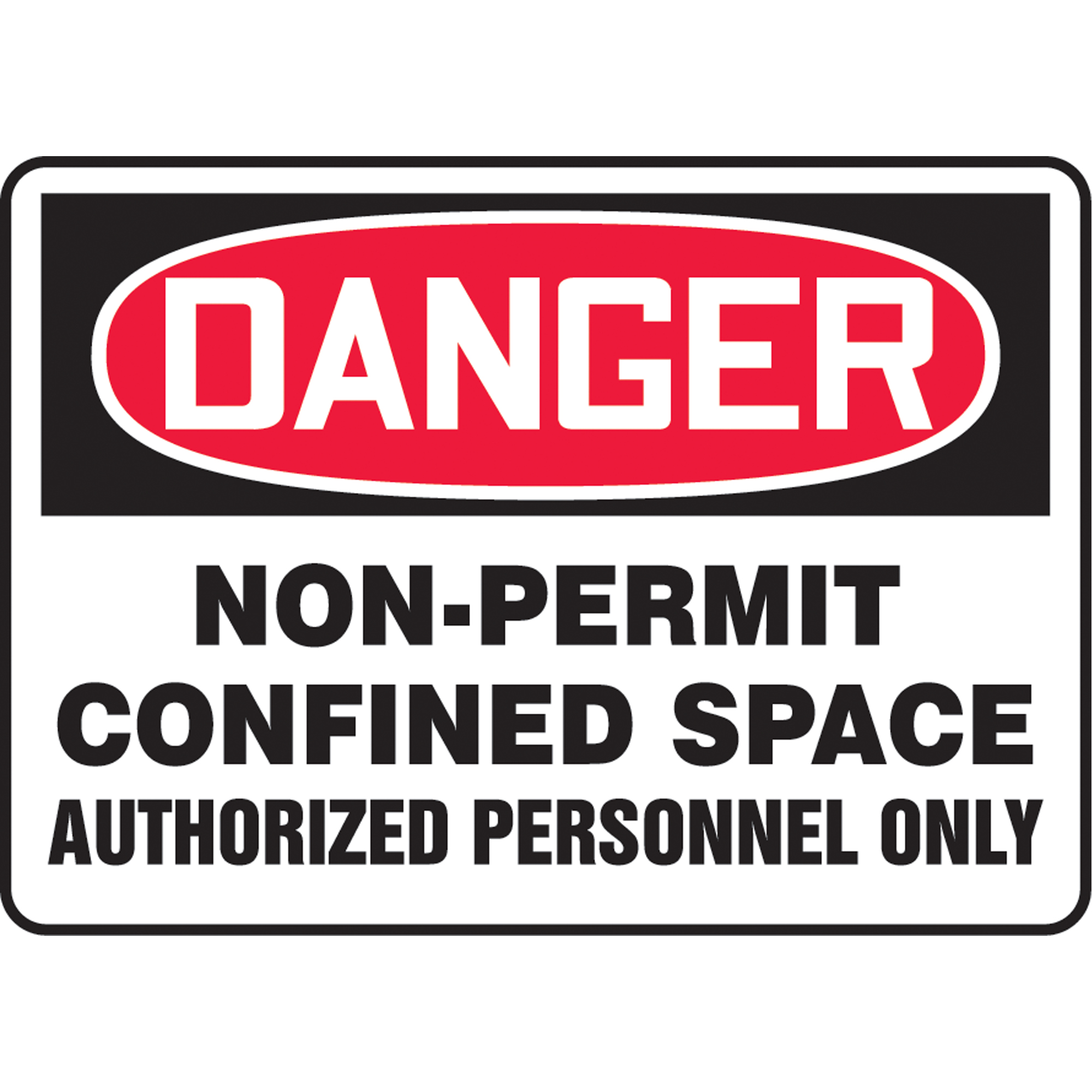 Enseigne « Non-Permit Confined Space », 10" x 14", Vinyle, Anglais