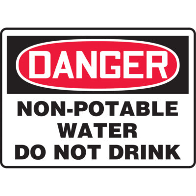 Enseigne « Non-Potable Water », 10" x 14", Vinyle, Anglais