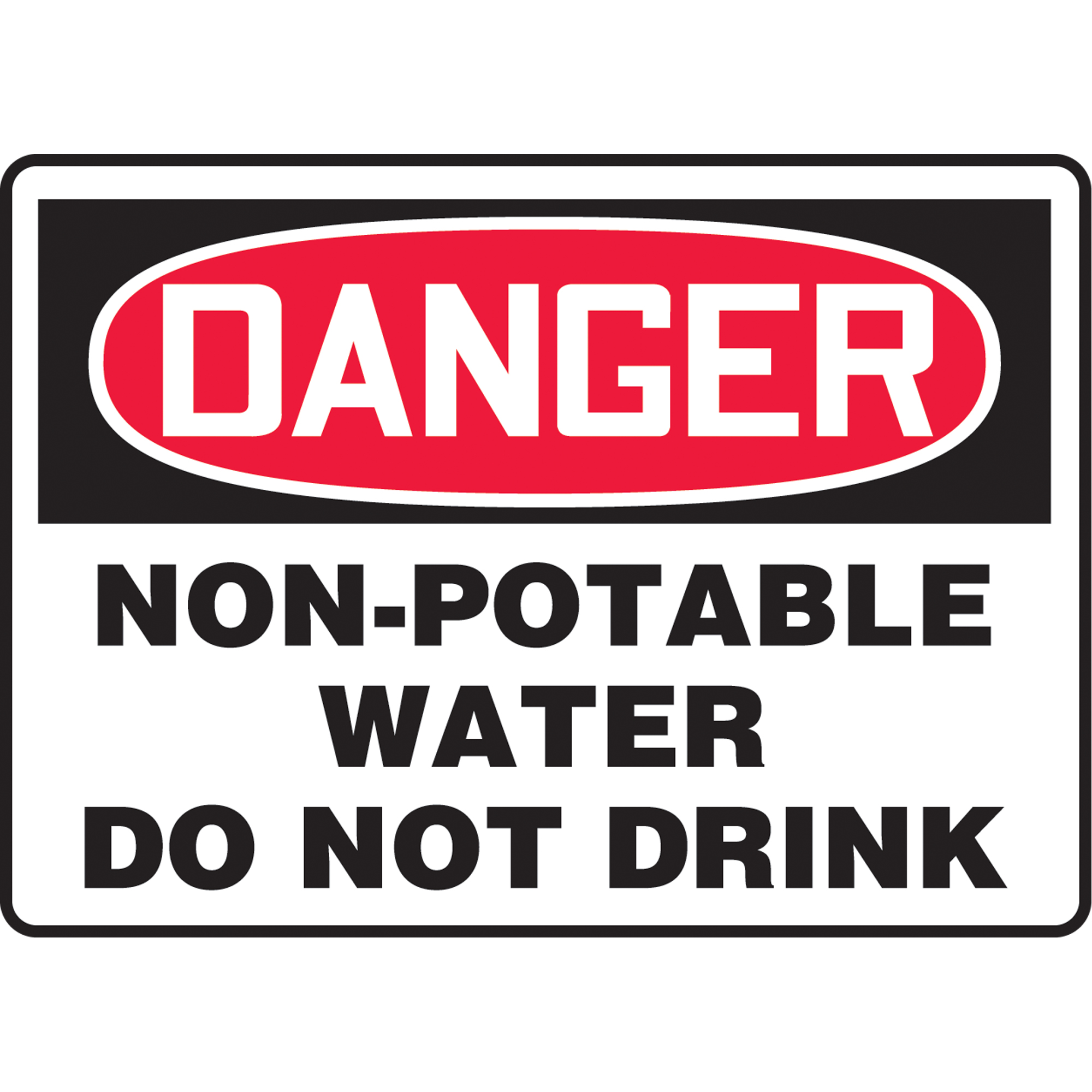 Enseigne « Non-Potable Water », 10" x 14", Vinyle, Anglais