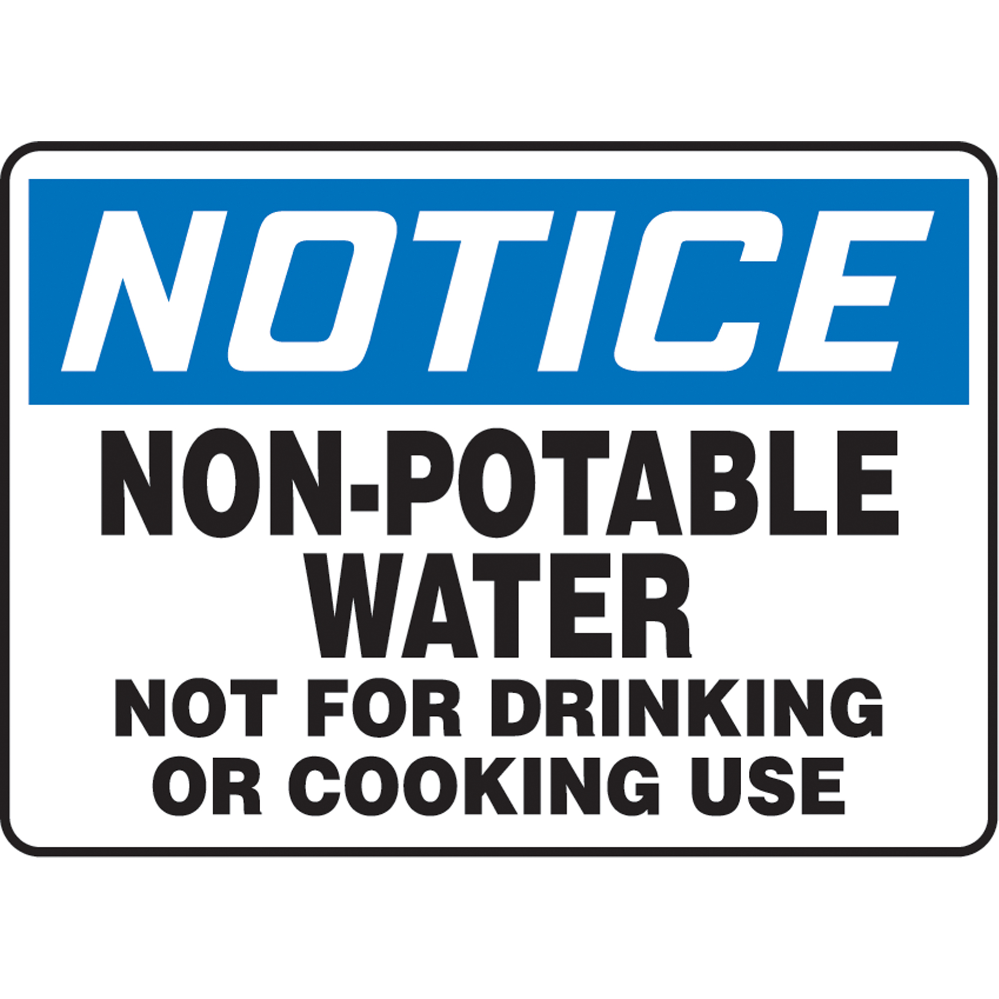 Enseigne « Non-Potable Water », 10" x 14", Aluminium, Anglais