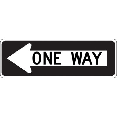 Enseigne « One Way », 12" x 36", Aluminium, Anglais avec pictogramme