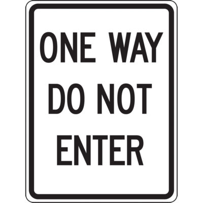 Enseigne « One Way », 24" x 18", Aluminium, Anglais