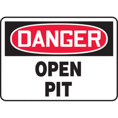 Enseigne « Open Pit », 10" x 14", Aluminium, Anglais