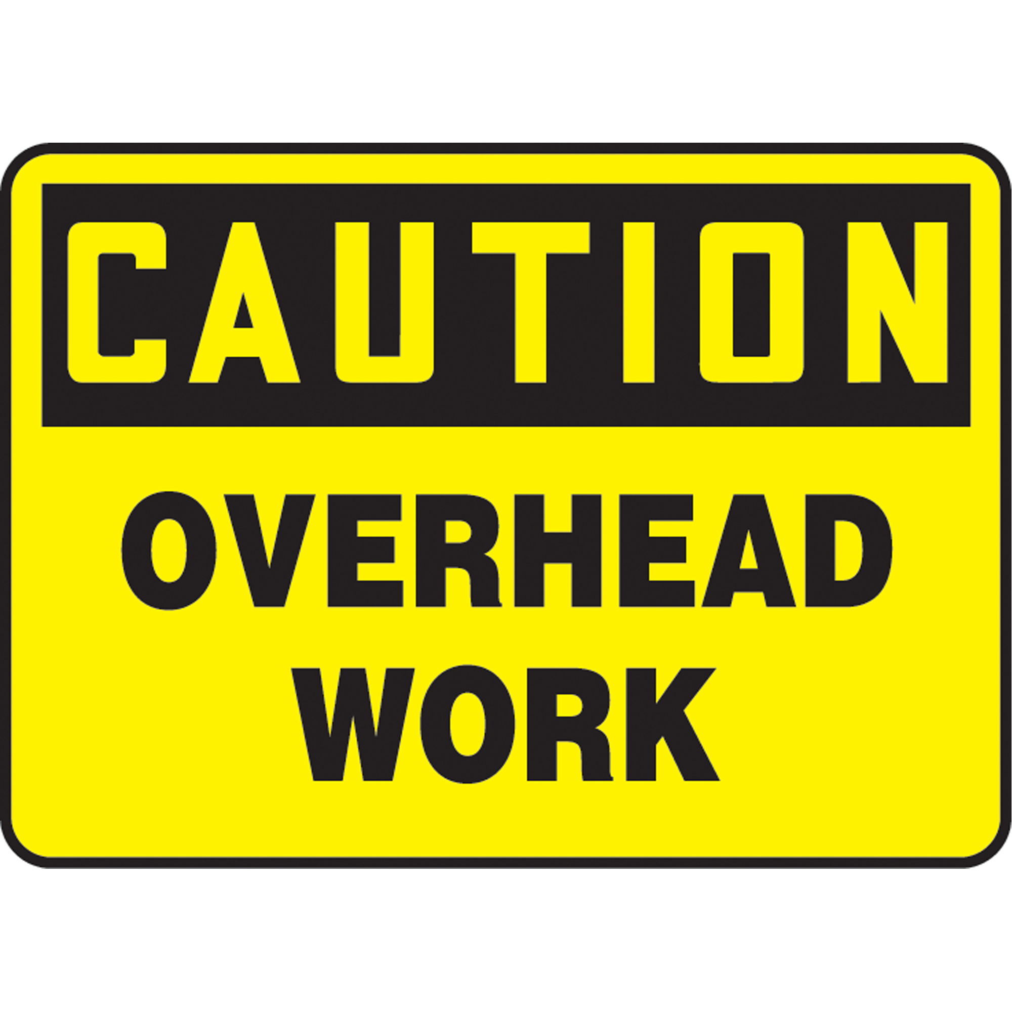Enseigne « Overhead Work », 10" x 14", Aluminium, Anglais