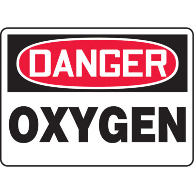 Enseigne « Oxygen », 10" x 14", Aluminium, Anglais