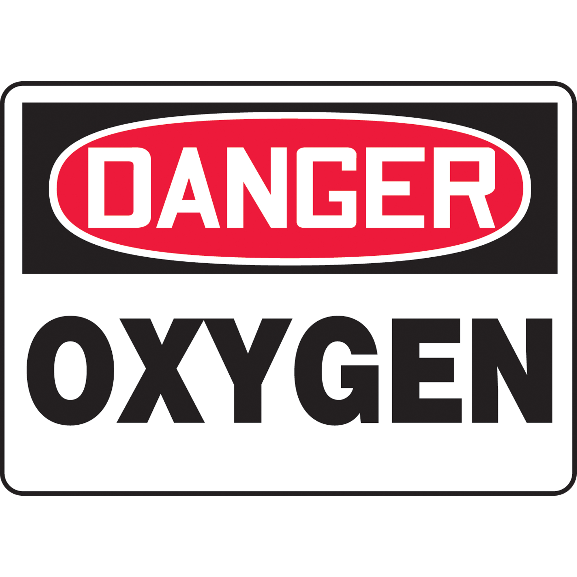 Enseigne « Oxygen », 10" x 14", Aluminium, Anglais