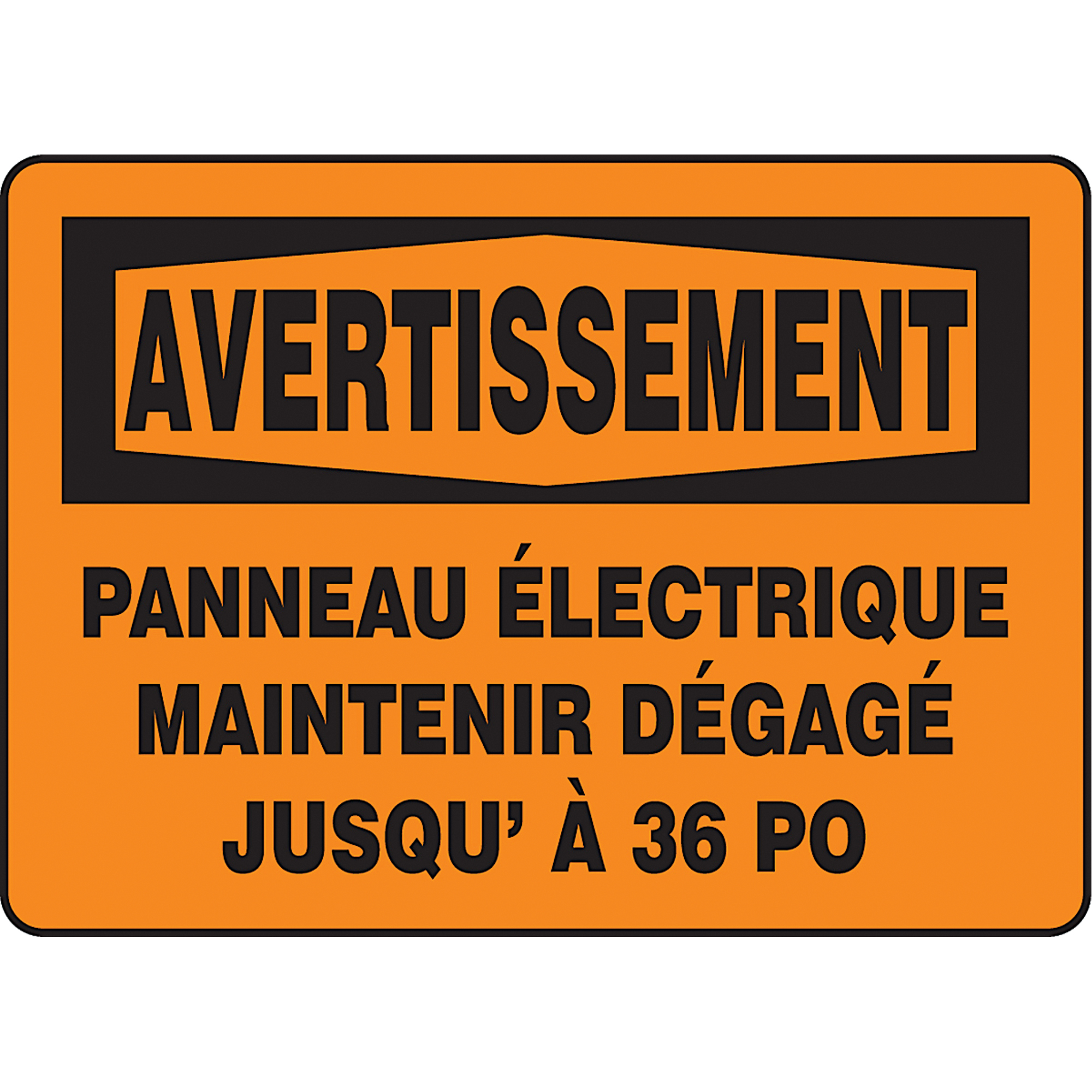 Enseigne « Panneau électrique maintenir dégagé », 7" x 10", Plastique, Français