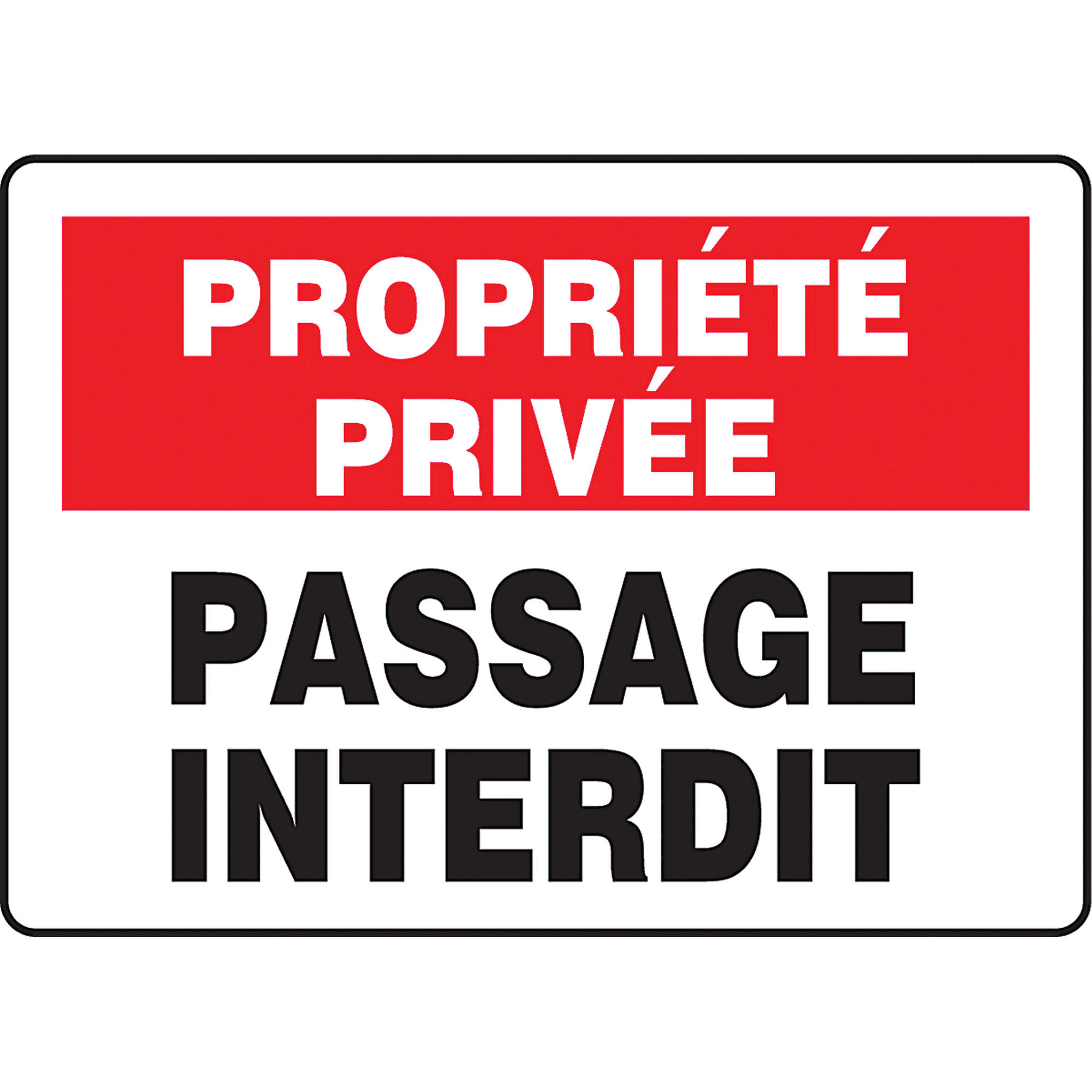 Enseigne « Passage interdit », 10" x 14", Plastique, Français