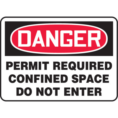 Enseigne « Permit Required Confined Space », 10" x 14", Vinyle, Anglais