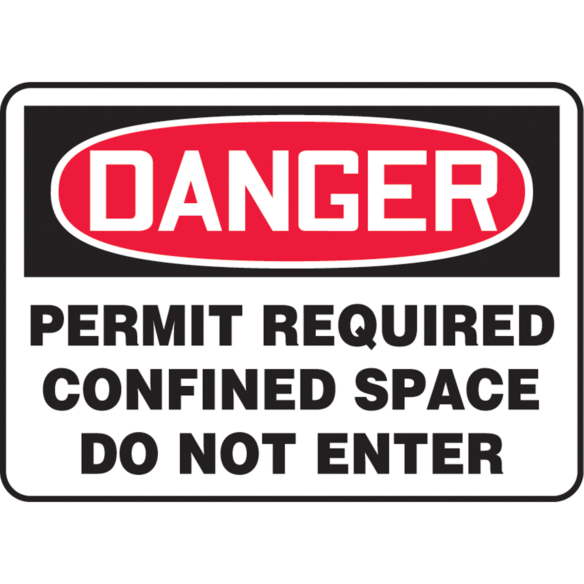 Enseigne « Permit Required Confined Space », 10" x 14", Vinyle, Anglais