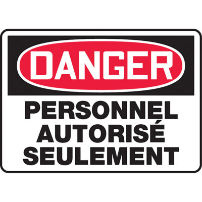 Enseigne « Personnel autorisé seulement », 7" x 10", Plastique, Français