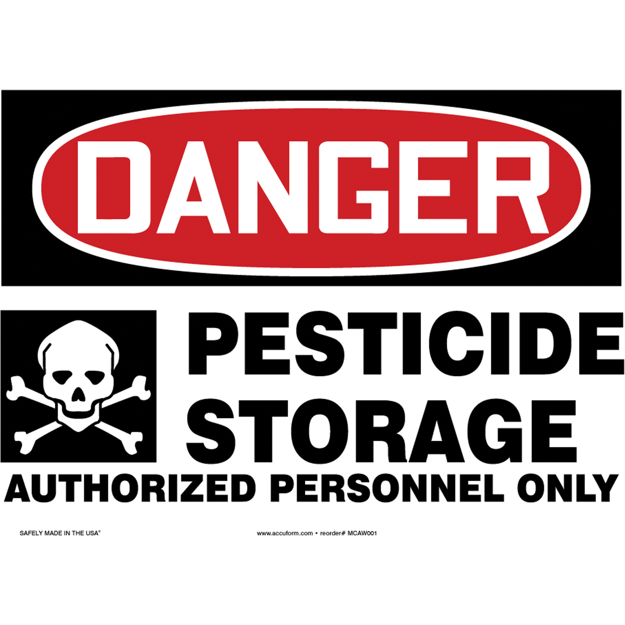 Enseigne « Pesticide Storage », 10" x 14", Aluminium, Anglais