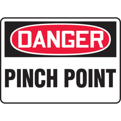 Enseigne « Pinch Point », 10" x 14", Aluminium, Anglais